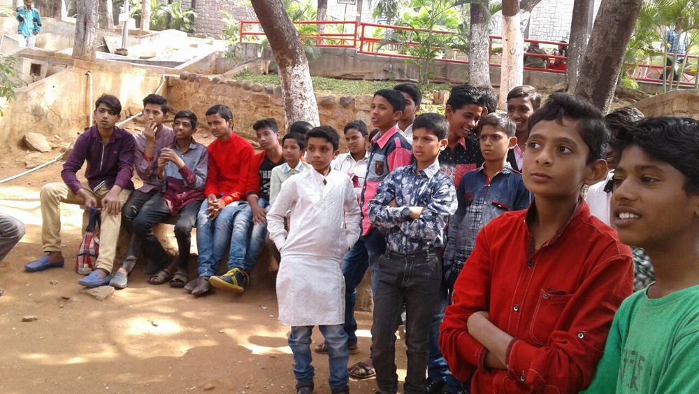 Children listening the talk at the interactive session.